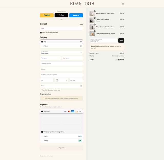 Connected Goods checkout page showing Connected Goods promo code box | Screenshot taken by SimplyCodes community member on Sep 4, 2025