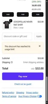TABELO47720 coupon verification screenshot