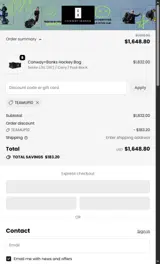 TEAMUP10 coupon verification screenshot