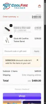 SIDEKICK26 coupon verification screenshot