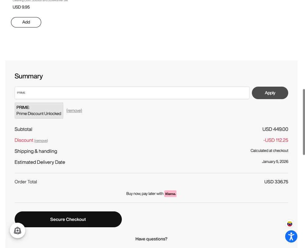 CoolFrames.com checkout page showing CoolFrames.com discount code box | Screenshot taken by SimplyCodes community member on Dec 29, 2025