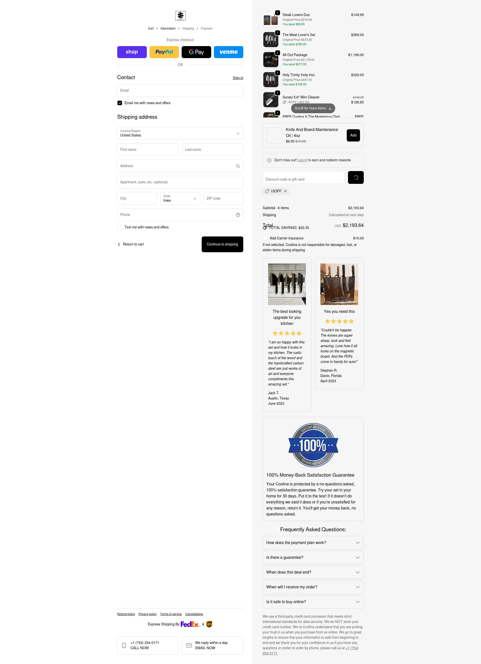 Coolina checkout page showing Coolina discount code box | Screenshot taken by SimplyCodes community member on Feb 1, 2026