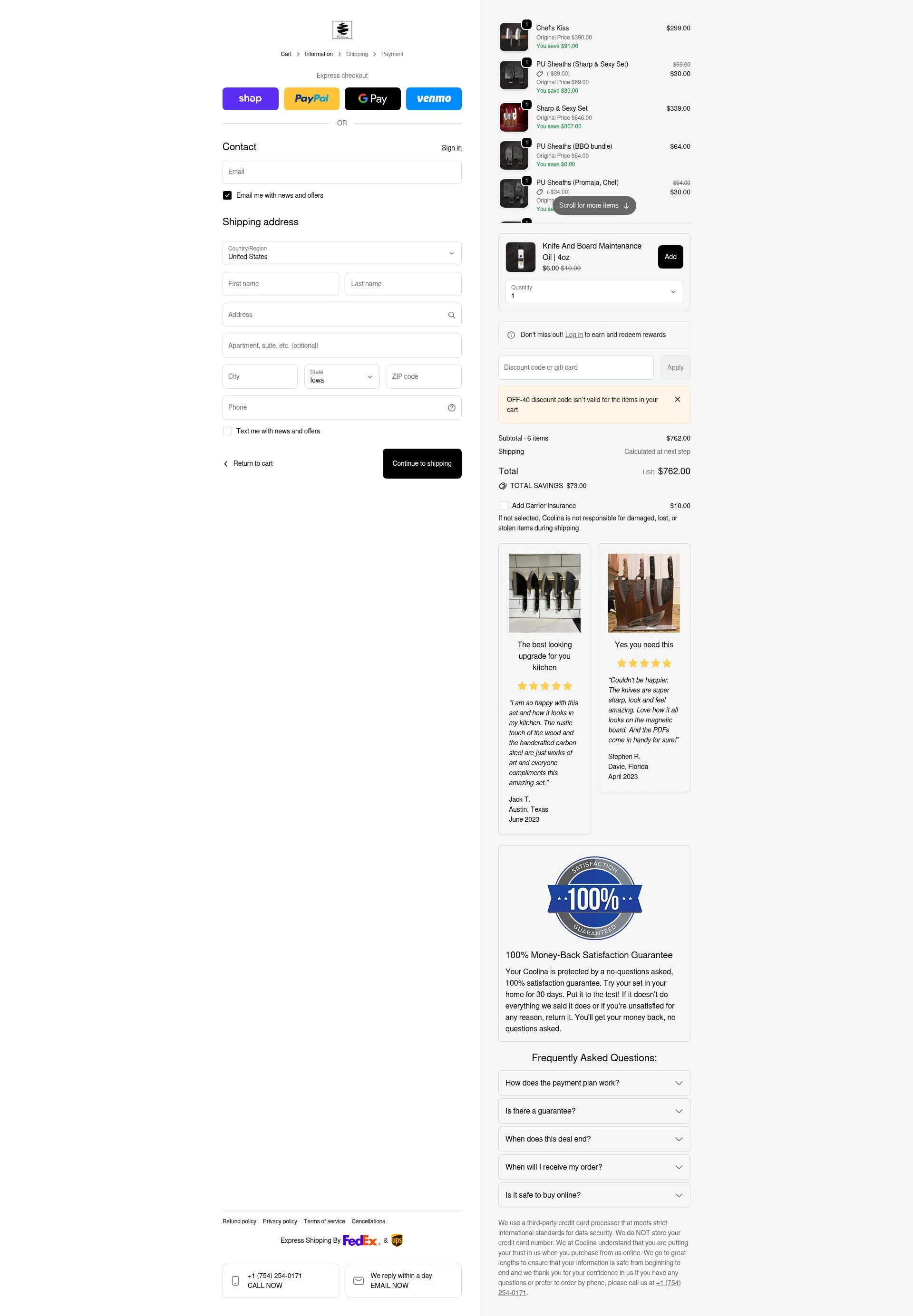 Coolina checkout page showing Coolina discount code box | Screenshot taken by SimplyCodes community member on Feb 5, 2026