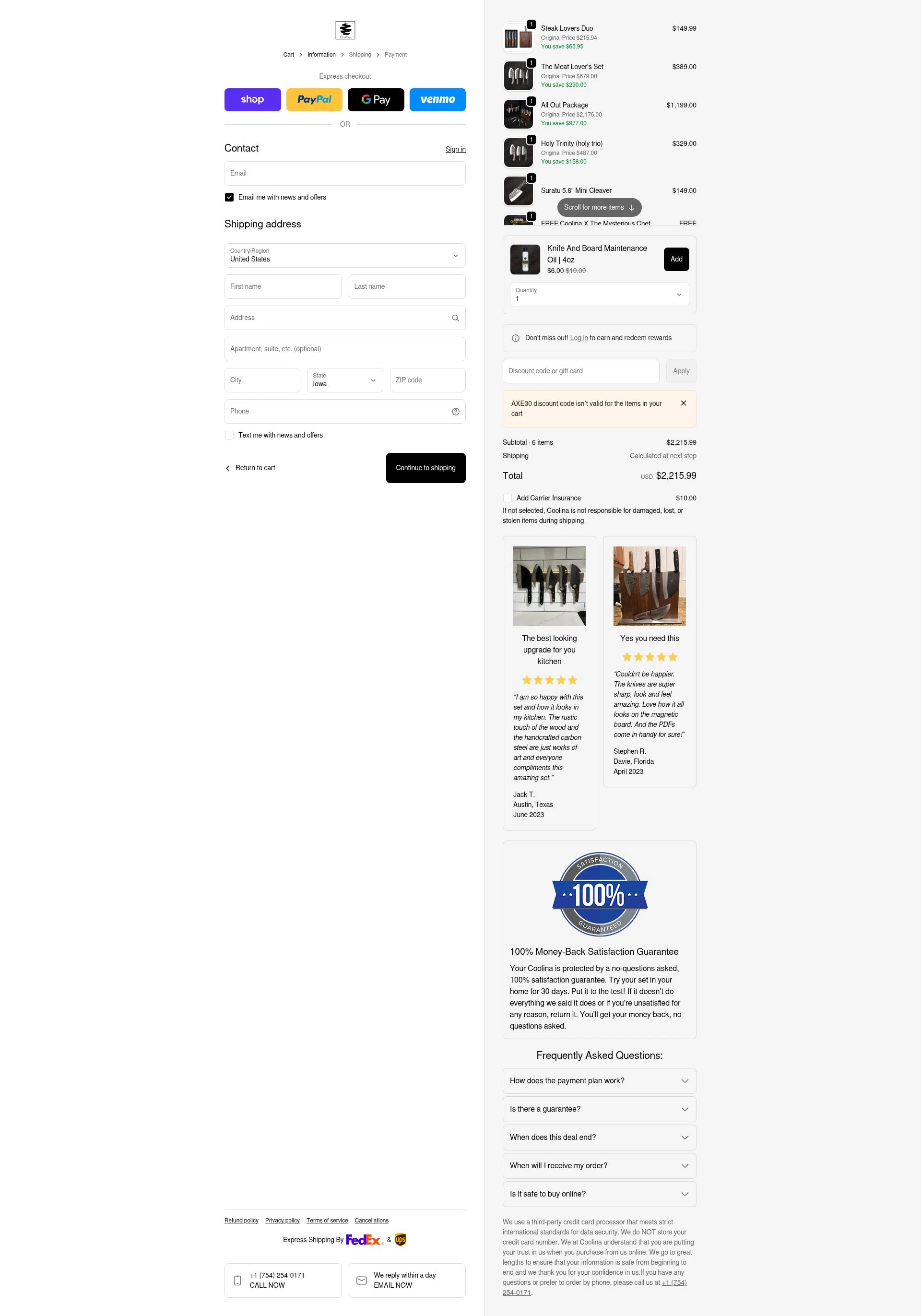 Coolina checkout page showing Coolina discount code box | Screenshot taken by SimplyCodes community member on Feb 1, 2026