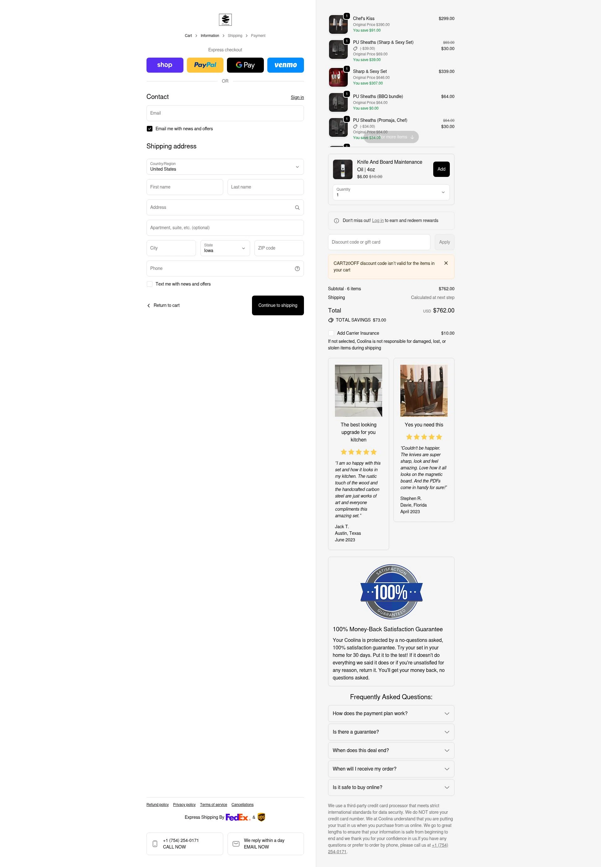 Coolina checkout page showing Coolina discount code box | Screenshot taken by SimplyCodes community member on Feb 5, 2026