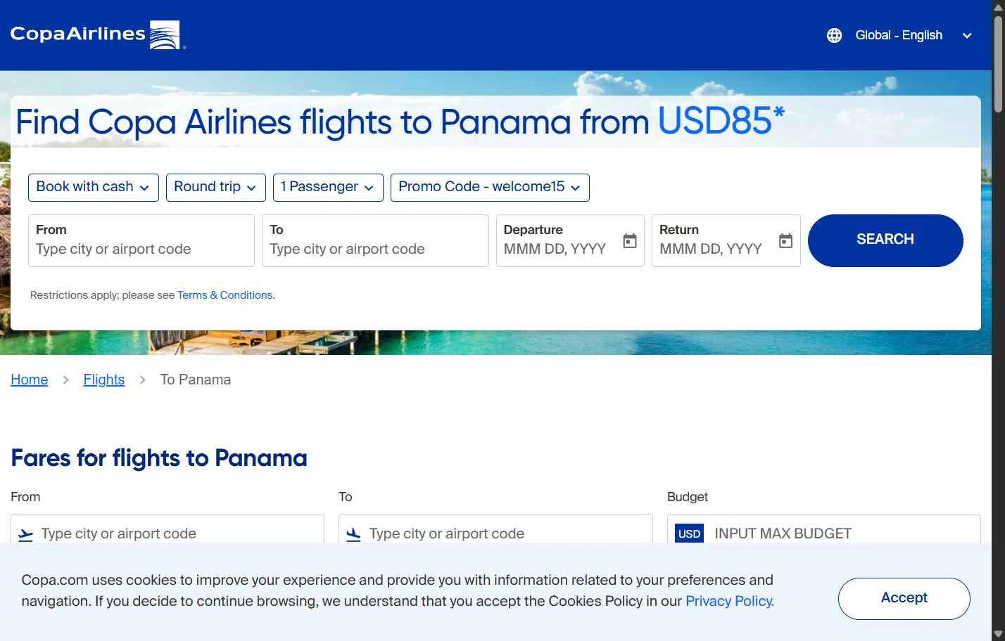 Copa Airlines checkout page showing Copa Airlines promo code box | Screenshot taken by SimplyCodes community member on Dec 27, 2025