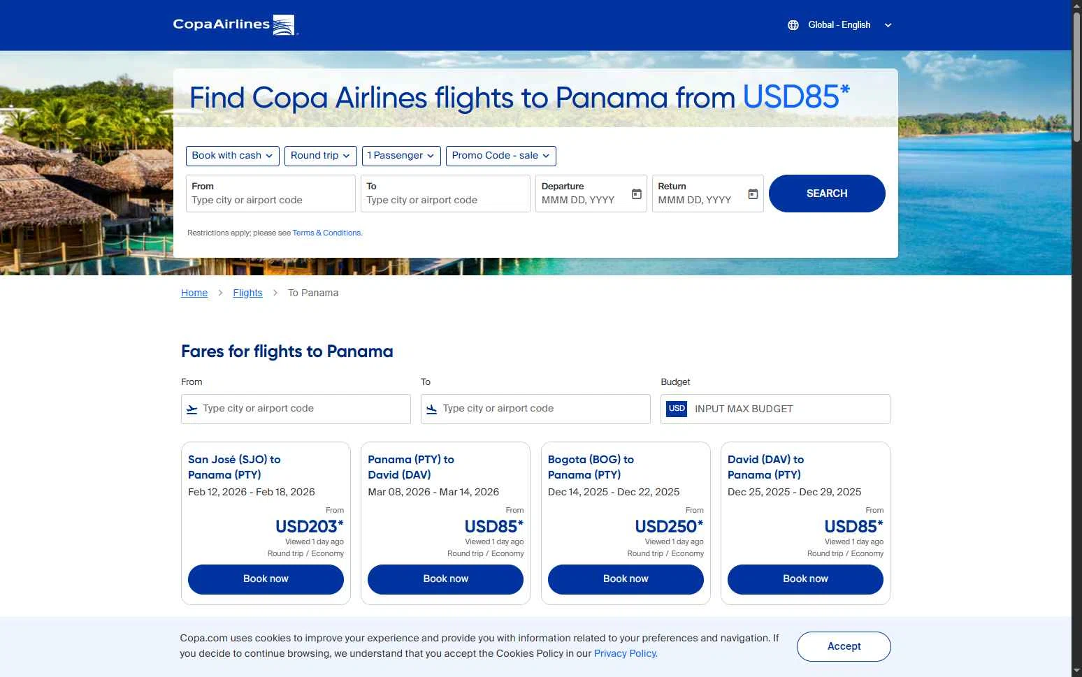 Copa Airlines checkout page showing Copa Airlines promo code box | Screenshot taken by SimplyCodes community member on Dec 14, 2025
