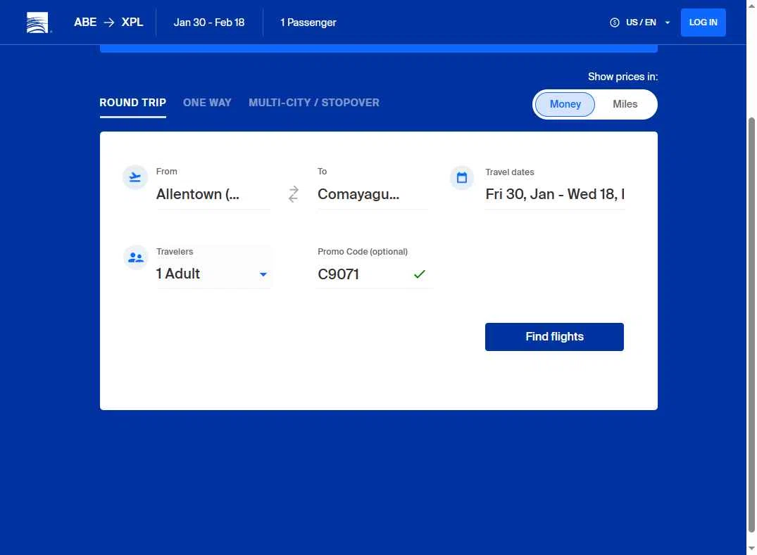 Copa Airlines checkout page showing Copa Airlines promo code box | Screenshot taken by SimplyCodes community member on Jan 29, 2026