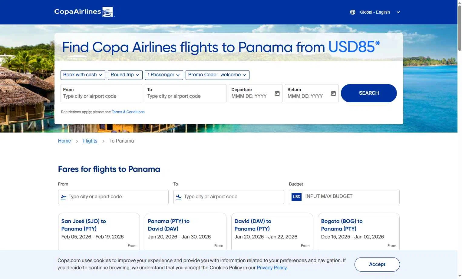 Copa Airlines checkout page showing Copa Airlines promo code box | Screenshot taken by SimplyCodes community member on Dec 9, 2025