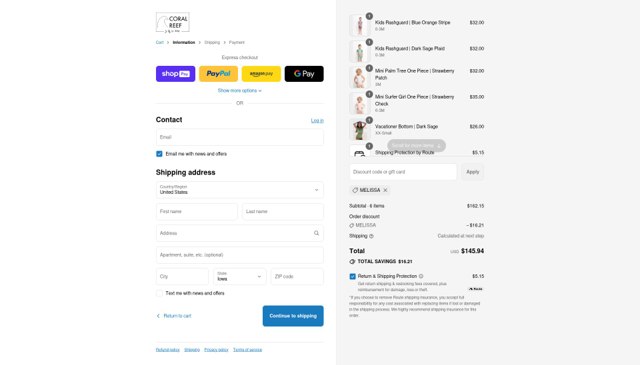 Coral Reef Swim checkout page showing Coral Reef Swim discount code box | Screenshot taken by SimplyCodes community member on Aug 28, 2025