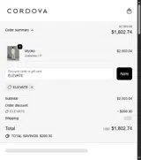 ELEVATE coupon verification screenshot