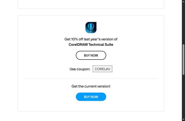 Corel Draw checkout page showing Corel Draw coupon code box | Screenshot taken by SimplyCodes community member on Aug 28, 2025