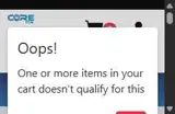 CoreTCG coupon verification screenshot
