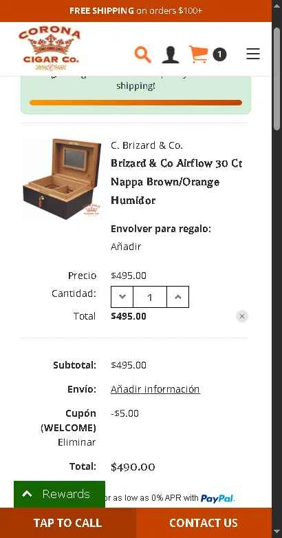 Corona Cigar checkout page showing Corona Cigar coupon code box | Screenshot taken by SimplyCodes community member on Feb 4, 2026