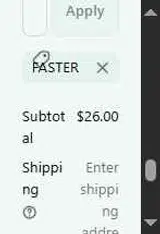 FASTER coupon verification screenshot