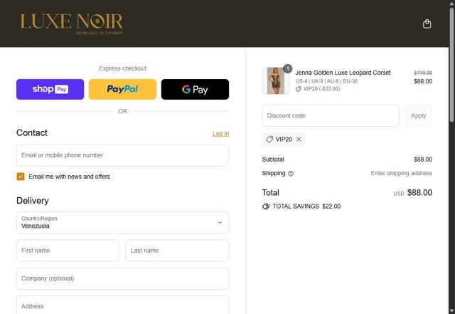 CorsetDeal checkout page showing CorsetDeal discount code box | Screenshot taken by SimplyCodes community member on Aug 26, 2025