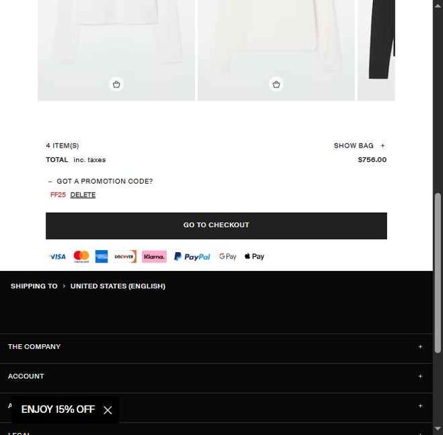 COS checkout page showing COS promo code box | Screenshot taken by SimplyCodes community member on Sep 29, 2025