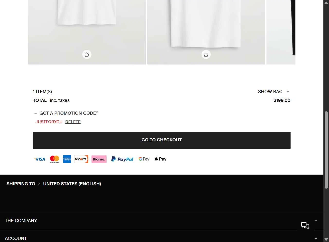COS checkout page showing COS promo code box | Screenshot taken by SimplyCodes community member on Feb 25, 2026