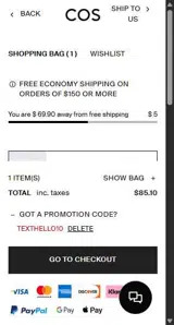 texthello10 coupon verification screenshot