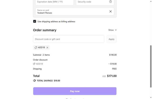 Cos Bar checkout page showing Cos Bar discount code box | Screenshot taken by SimplyCodes community member on Sep 12, 2025