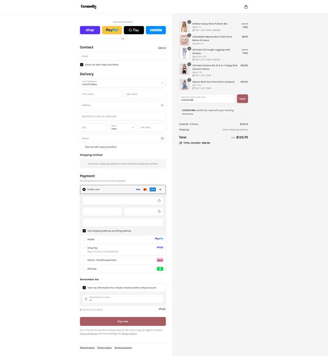 Cosmolle checkout page showing Cosmolle promo code box | Screenshot taken by SimplyCodes community member on Sep 9, 2025
