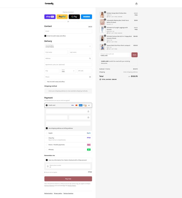 Cosmolle checkout page showing Cosmolle promo code box | Screenshot taken by SimplyCodes community member on Aug 27, 2025