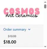 Cosmos Art Ceramics coupon verification screenshot