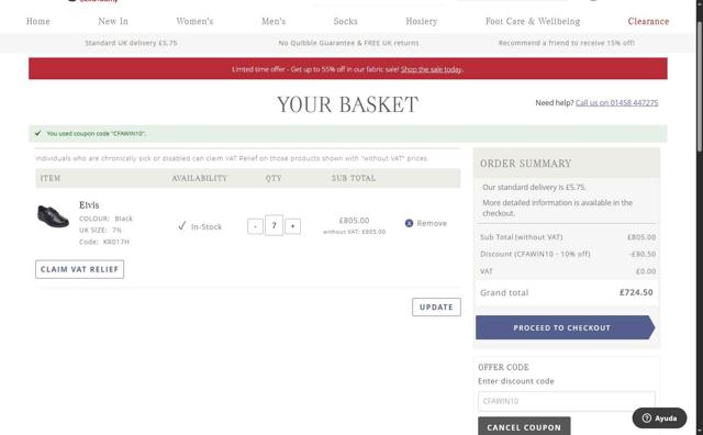 Cosyfeet checkout page showing Cosyfeet discount code box | Screenshot taken by SimplyCodes community member on Sep 10, 2025