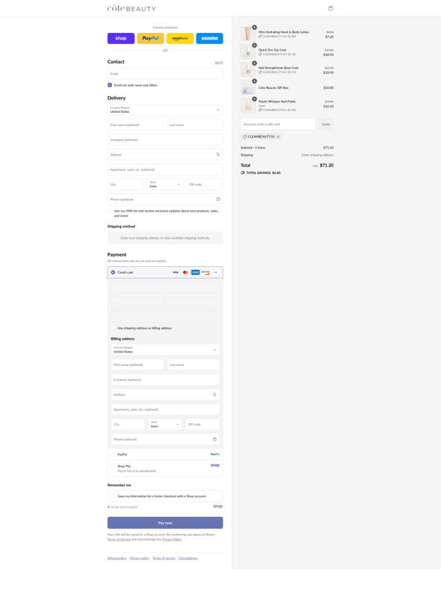 Cote checkout page showing Cote promo code box | Screenshot taken by SimplyCodes community member on Sep 2, 2025