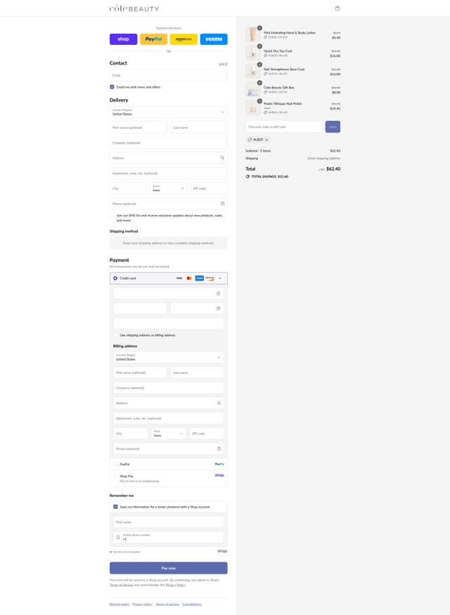 Cote checkout page showing Cote promo code box | Screenshot taken by SimplyCodes community member on Sep 6, 2025