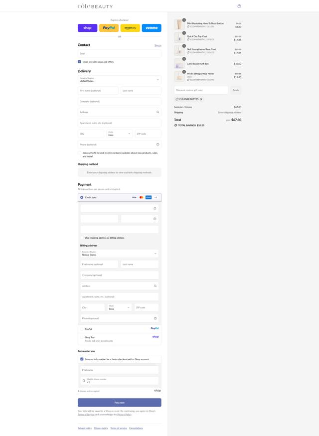 Cote checkout page showing Cote promo code box | Screenshot taken by SimplyCodes community member on Sep 14, 2025