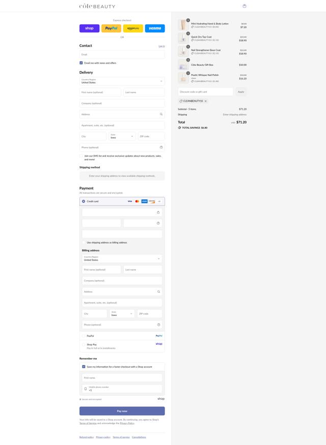 Cote checkout page showing Cote promo code box | Screenshot taken by SimplyCodes community member on Sep 6, 2025