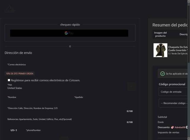 Cotosen checkout page showing Cotosen coupon code box | Screenshot taken by SimplyCodes community member on Sep 13, 2025