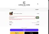 Cotton & Crete coupon verification screenshot