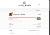 Cotton & Crete coupon verification screenshot