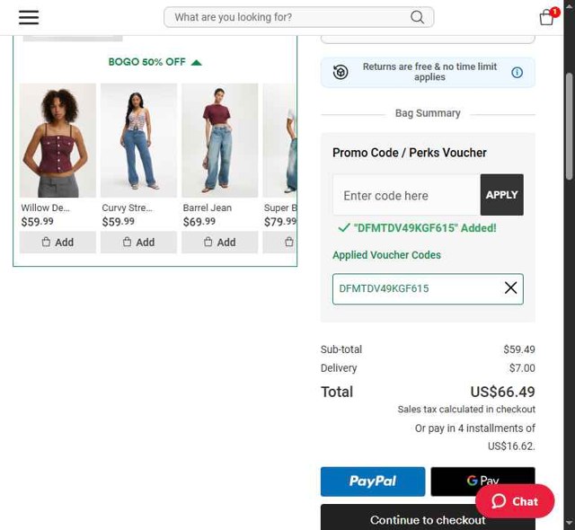 Cotton On checkout page showing Cotton On promo code box | Screenshot taken by SimplyCodes community member on Aug 19, 2025
