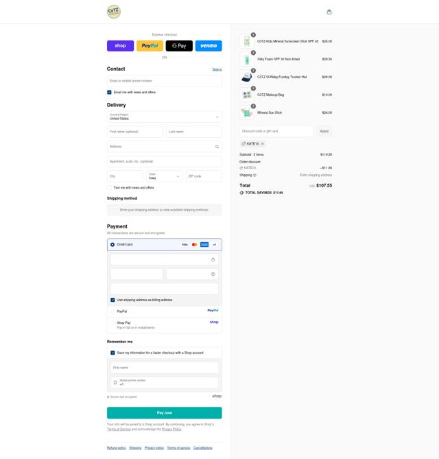 CoTZ checkout page showing CoTZ discount code box | Screenshot taken by SimplyCodes community member on Sep 9, 2025