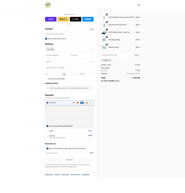CoTZ checkout page showing CoTZ discount code box | Screenshot taken by SimplyCodes community member on Sep 5, 2025