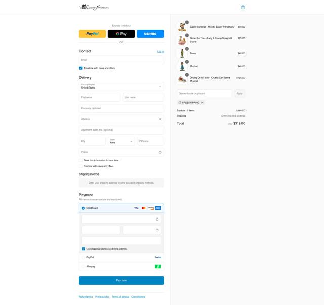 Country N More Gifts checkout page showing Country N More Gifts coupon code box | Screenshot taken by SimplyCodes community member on Sep 7, 2025