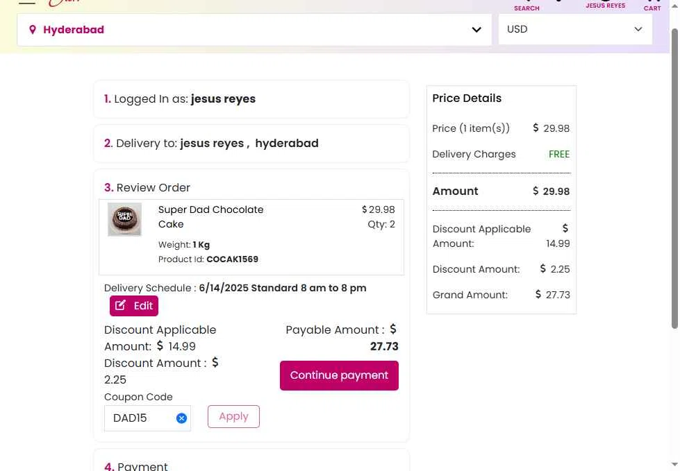 Countryoven checkout page showing Countryoven coupon code box | Screenshot taken by SimplyCodes community member on Jun 13, 2025