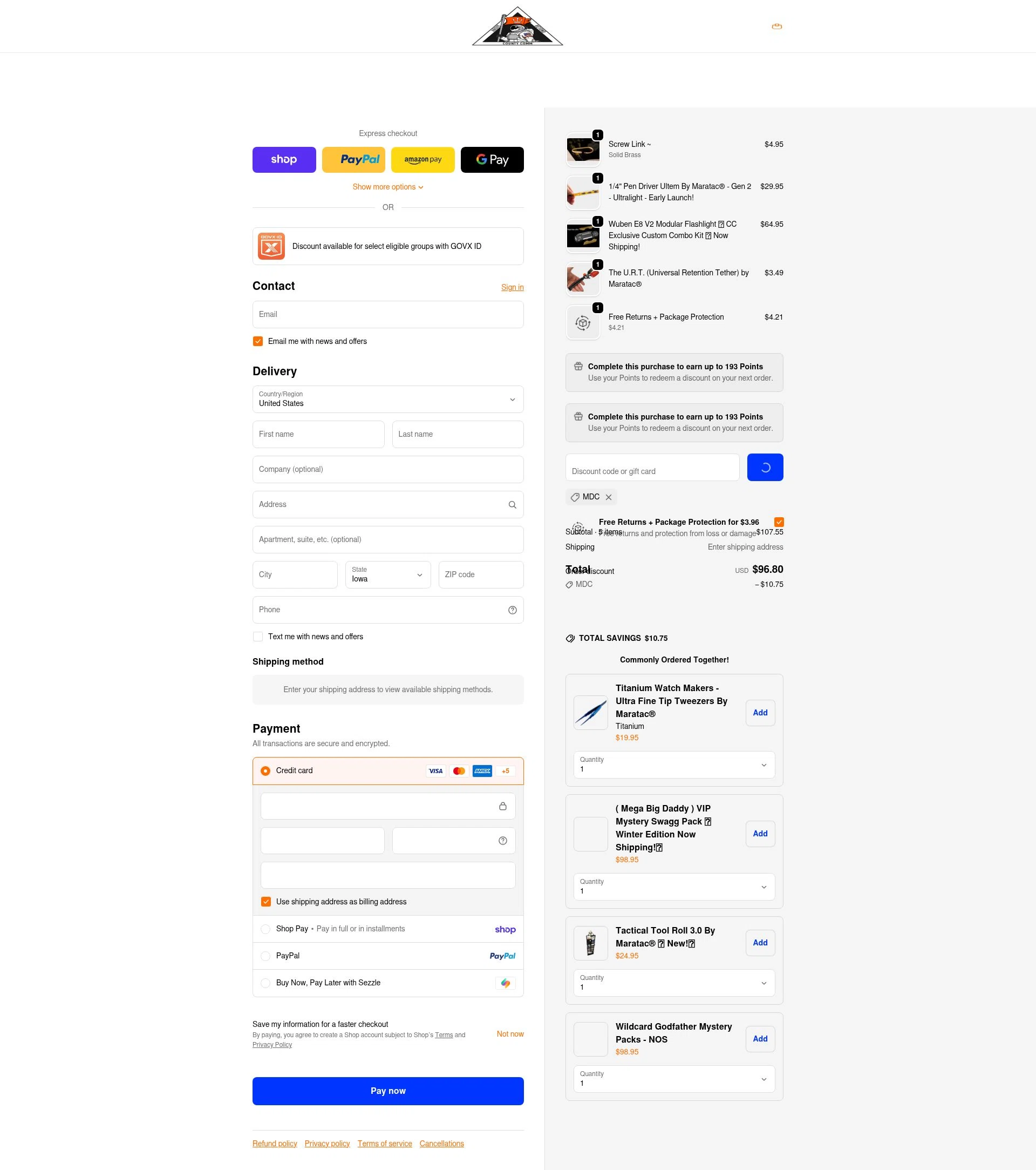 CountyComm checkout page showing CountyComm discount code box | Screenshot taken by SimplyCodes community member on Feb 19, 2026