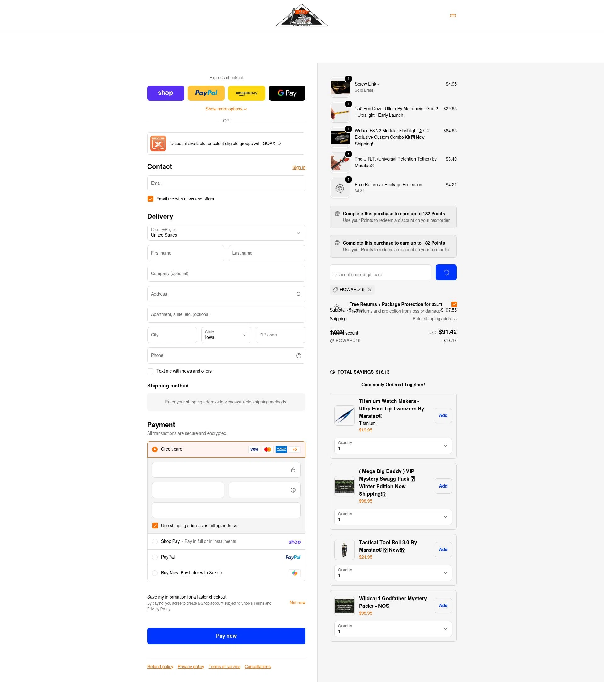 CountyComm checkout page showing CountyComm discount code box | Screenshot taken by SimplyCodes community member on Feb 19, 2026