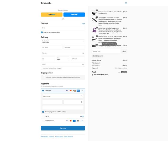 Cowin checkout page showing Cowin promo code box | Screenshot taken by SimplyCodes community member on Sep 8, 2025