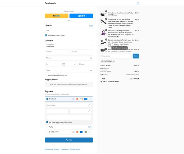 Cowin checkout page showing Cowin promo code box | Screenshot taken by SimplyCodes community member on Sep 8, 2025