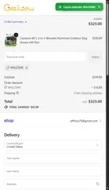 Coziwow coupon verification screenshot