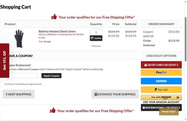 CozyWinters checkout page showing CozyWinters coupon code box | Screenshot taken by SimplyCodes community member on Aug 8, 2025