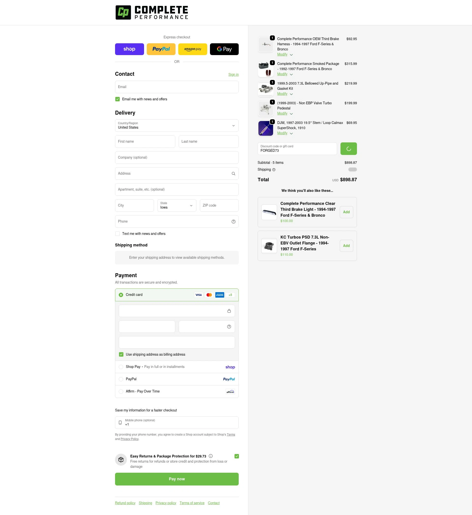 CP Addict checkout page showing CP Addict discount code box | Screenshot taken by SimplyCodes community member on Feb 14, 2026