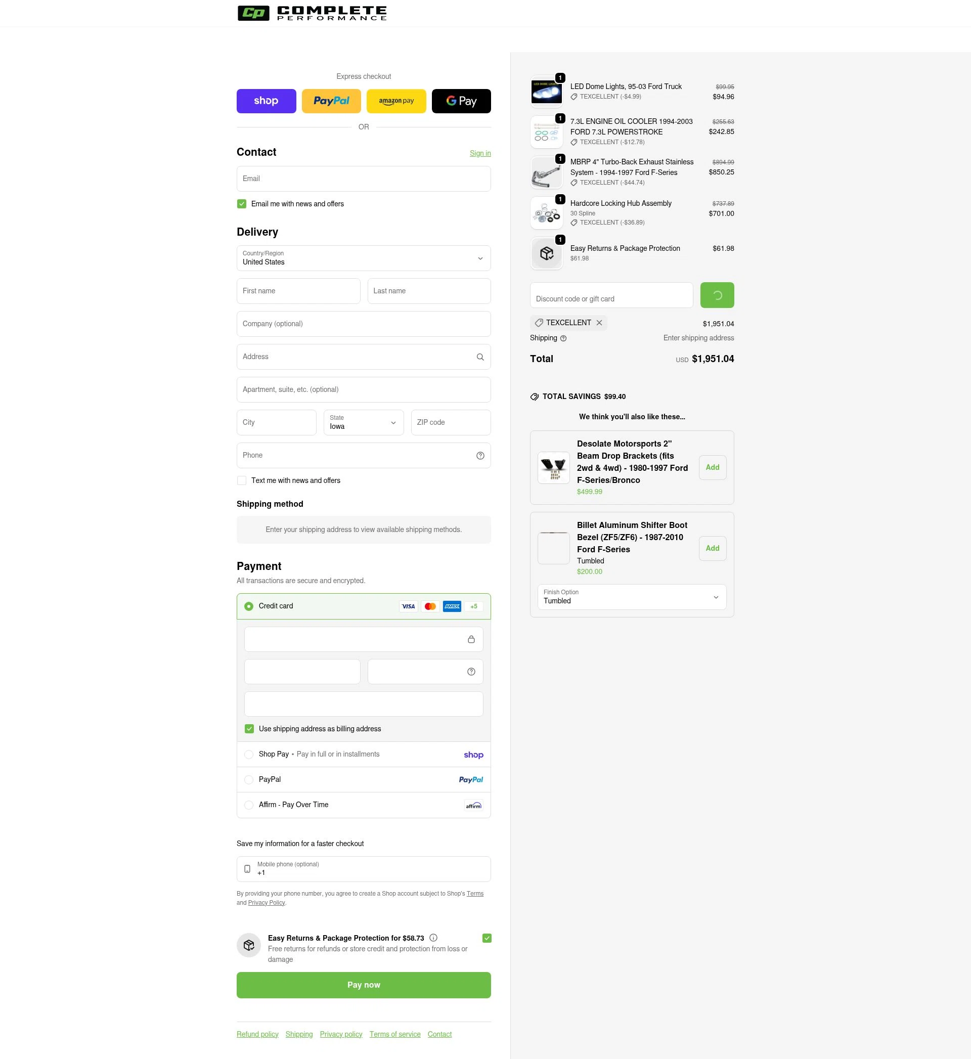 CP Addict checkout page showing CP Addict discount code box | Screenshot taken by SimplyCodes community member on Feb 23, 2026