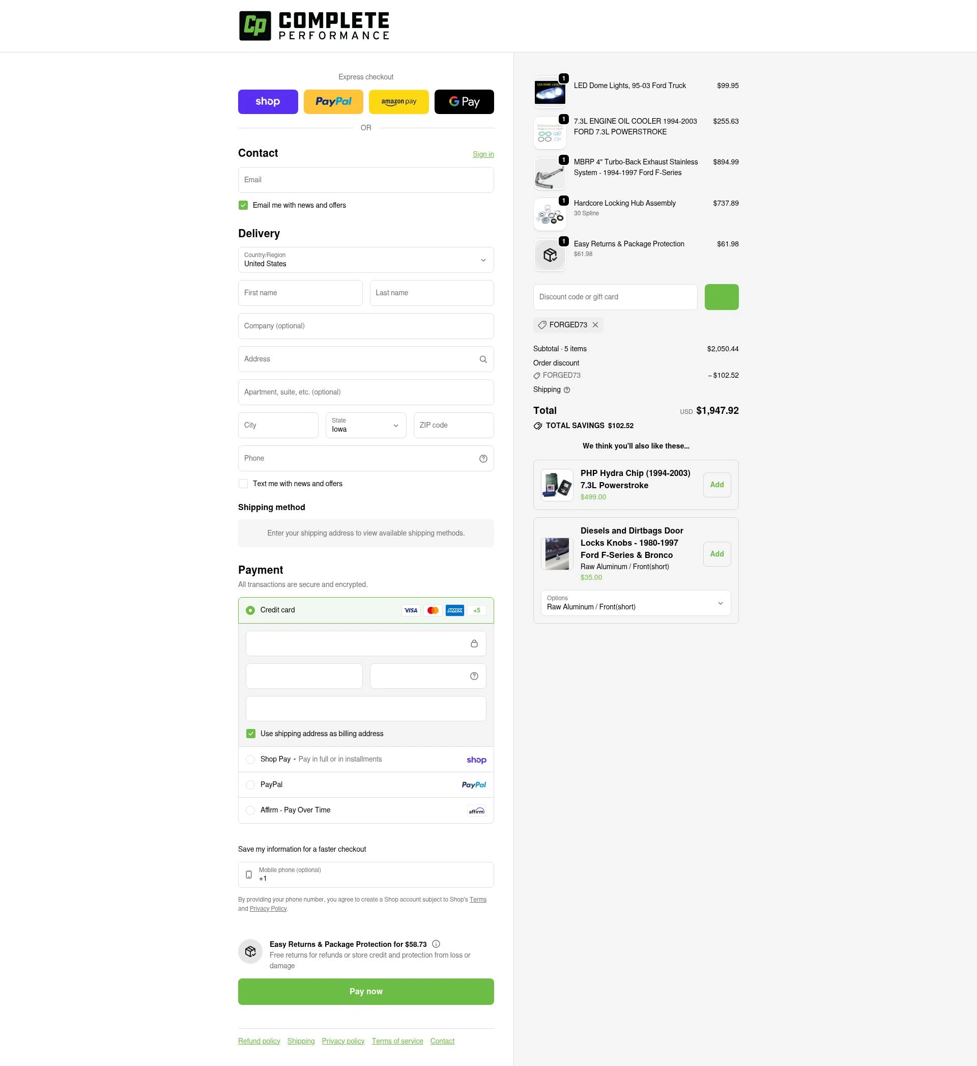 CP Addict checkout page showing CP Addict discount code box | Screenshot taken by SimplyCodes community member on Feb 18, 2026