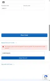 CHRISTMAS25 coupon verification screenshot